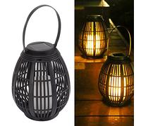 Topyond Garden Lantern for Outdoors Ltteny Outdoor Solar Lantern Decorative Waterproof Rattan Garden Lighting for Patio Pathway - LED Ramadan Lantern