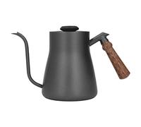 Topyond Gooseneck Water Kettle with Thermometer,850ml Stainless Steel Pour Over Coffee Tea Kettle,Premium Food Grade Stainless Steel with Wood Handle,for Home Camping Kitchen Black