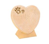 Topyond Heart Shaped Animal Tombstone, DIY Resin Dog Pet Memorial Stone for Outdoor Courtyard Decoration, Personalized Pet Grave Marker Sympathy Gift for Pet Loss (Sandy Yellow)