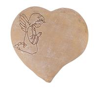 Topyond Heart Shaped Dog Memorial Stone with Kind Girl Pattern, Weatherproof DIY Resin Pet Passing Away Gift for Crafts Sympathy, Memorial for Dogs Cats in Memory of Pet Loss (Yellow)