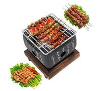 Topyond Japanese BBQ Grill, Charcoal Grill, Portable BBQ Stove, Mini Barbecue Plate, Fast Heating BBQ Grill, Household Grill Tools Accessories Indoor Outdoor Cooking for Family, 19.5x18cm