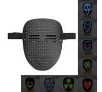 Topyond LED Mask with Gesture Sensing & App Control, 25 Dynamic/Static Light Modes Transforming for Cosplay, Bluetooth Enabled Party Mask for Halloween Raves & DJ Events