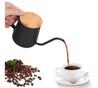 Topyond Long Narrow Spout Coffee Pot Coffee Pour Over Kettles Gooseneck Kettle,Cafe Pot with Handle,Stainless Steel Long Narrow Spout Manual Coffee Making Kettle with Lid,for Tea Milk Coffee 350ML