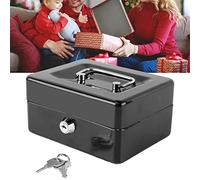 Topyond Metal Cash Box with Lock Fireproof Safe Box Small Metal Storage Box with 2 Keys for Money Document Home Car