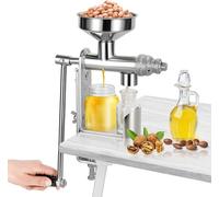 Topyond Oil Press Machine, Manual Oil Extractor Machine Stainless Steel Home Oil Maker for Peanut Nuts Seeds, DIY Oil Extraction Pressing Tool