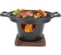 Topyond Portable Smokeless Tabletop Charcoal Grill Small, Easy to Clean, Prevents Sticking Ideal for One Person, Indoor Use