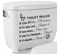 Topyond Toilet Rules Wall Stickers, Removable Bathroom Stickers Pattern Decorations, Funny Toilet Seat Decals, Bathroom Wall Art Stickers for Toilet, Washroom