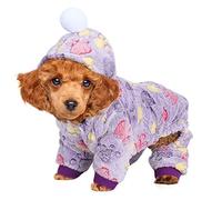 Topyond Warm Flannel Pet Pajamas Jumpsuit for Dogs and Cats, Soft and Comfortable Winter Clothing with Easy Buckle Design, Multiple (L)
