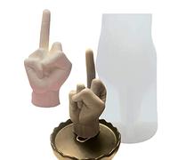 TOPYS Large 3D Hand Shaped Silicone Mold, 6.7in Gesture Candle Mold,1:1 Middle Finger Shaped Resin Casting Mould for Candle Making and Baking Making Soap Wax Cake Mousse Ice Cream