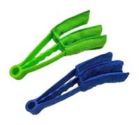TOPYUEYILIYI 2 Pcs Venetian Blind Cleaner Set - Wet & Dry Microfiber Brush & 3 Pronged Washable Duster for Venetian Blinds, Air Conditioner, Car AC Vent & More