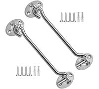 TOPYWMSP Hook and Eye Latch 2Pcs 8 Inch Stainless Steel Cabin Hook for Door,Gate,Window(200mm)