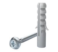 TOPYWMSP Screws and Wall Plugs Set,Zinc Galvanized Self Tapping M6 Screws and M10 Wall Raw Plugs for Masonry Brick Concrete Wall and Repairing, Mounting, Building, Furniture,DIY(20pcs)