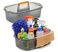 TOPZEA 2 Pack Cleaning Supplies Caddy, Plastic Large Cleaning Supply Storage Bucket with Handle, Portable Shower Tote Caddy Household Tools Organizer Baskets for Bathroom, Kitchen Under Sink