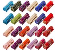 TOPZEA 24 PCS Lipstick Holder Case with Mirror, Lip stick Storage Case Mini Portable Floral Jewelry Holders Box Cosmetic Makeup Travel Cases for Purse, Party favor, Return Gifts, Random Colors,