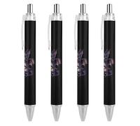 TopZeDeals Funny Dragon Read Books Retractable Ballpoint Pen Blue Ink Ball Point Pen for Office Home 4 PCS