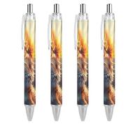 TopZeDeals Lizards Bearded Dragon Retractable Ballpoint Pen Black Ink Ball Point 0.5mm Smooth Writing Note Taking Accessories For Office 4 PCS