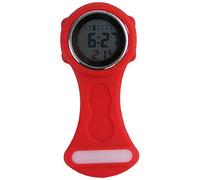 Topzilly New 2019 Digital Unisex Multi Function Silicone Nurses/Brooch/Tunic/Fob/Pocket/Carabiner Watch 5 Colours (Red)