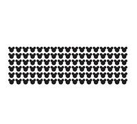 TopZog Set of 102 MICKEY MOUSE EARS wall art sticker decal, for baby boys, girls nursery, kids bedroom, laptop, BLACK, 1 x 1 INCH (29 x 25mm) each