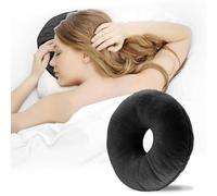 Topzora Piercing Pillow with Hole - Doughnut Pillow for Side Sleepers for Pain Relief from Ear Pain, Piercing Pillow Side Sleeper for Pain Relief in the Ear, Doughnut Ear Cushion - Black