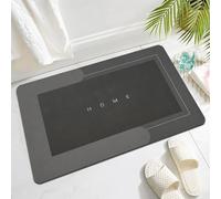 Topzywlc Absorbent Bath Mat Non Slip Anti Mould 45 * 70 cm, Quick Dry Magic Bathroom Floor Mat, For Bathtub, Bedroom, Kitchen, Toilet, Door, Washing Table (Rectangular Dark Gray, 45 * 70 cm)