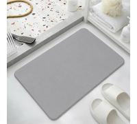 Topzywlc Stone Bath Mat Diatomite Quick Dry Bath Mat Non Slip Anti Mould Absorbent Magic Mat for Bathroom Floor Comes with Non-slip Pad and Sandpaper (Light gray, 39 * 60 * 0.9cm)