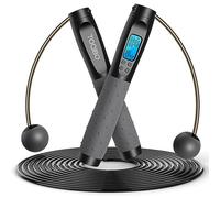 TOQIBO Skipping Rope with Digital Counter, Professional Ball Bearings & Non-Slip Handles, Adjustable Speed Rope Skipping Training, Fitness, Boxing, Weight Loss for Children and Adults