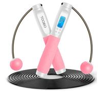 TOQIBO Skipping Rope with Digital Counter, Professional Ball Bearings & Non-Slip Handles, Adjustable Speed Rope Skipping Training, Fitness, Boxing, Weight Loss for Children and Adults