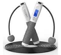 TOQIBO Skipping Rope with Digital Counter, Professional Ball Bearings & Non-Slip Handles, Adjustable Speed Rope Skipping Training, Fitness, Boxing, Weight Loss for Children and Adults
