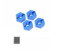 TOQPCZA Models Parts For Arrma 3s For Senton For Vorteks For Typhon Big For Rock For Granite 1/10 4pcs Metal 14mm Wheel Hex Hub Adapter Rc Car Upgrade Parts(Blue)