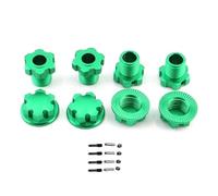 TOQPCZA Models Parts For Traxxas For E-Revo 2.0 For Maxx For Sledge 1/8 1/10 Metal 17mm Splined Wheel Hex Hub Adapter RC Car Upgrade Parts(Green)