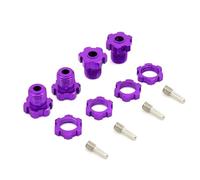 TOQPCZA Models Parts For Traxxas For E-Revo 5353x For E-Maxx For Summit 1/10 1 Set 17mm RC Car Hex Nuts Splined Wheel Hubs(Purple)