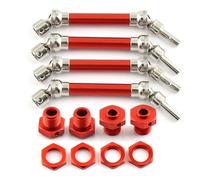 TOQPCZA RC Car Toys Components For Arrma For Typhon 4x4 3s For Blx 550 Mega 1/8 4pcs Metal Front And Rear Drive Shaft CVD With Wheel Hex RC Car Upgrade Parts(Red)