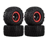 TOQPCZA RC Car Toys Components For Mojave For Kraton For HPI For Savage 1/7 1/8 1/10 2/4Pcs 166Mm Wheel Tire 17MM Hex RC Car Parts Accessories(Red 1,4pcs)