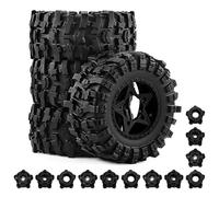 TOQPCZA RC Car Toys Components For Traxxas For Slash For Arrma For Senton 1/10 4Pcs 109mm Tire With 12mm 14mm 17mm Wheel Hex RC Short Course Truck Car Upgrade Parts(Black)