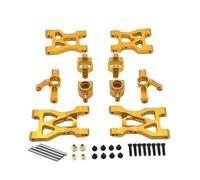 TOQPCZA RC Car Toys Components For WLtoys 104072 1/10 Metal Upgrade Front And Rear For Swing Arms Pull Rod Steering Cup C- For Seat Set RC Car Parts(Yellow)
