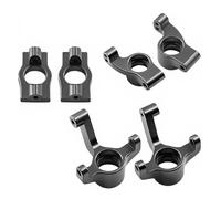 TOQPCZA Rc Replace Parts For Wltoys 244016 For Losi Micro B T 1/24 Front Steering Knuckles Caster Blocks C Hubs And Rear Hubs Meta Aluminum Upgrades Parts(Titanium)