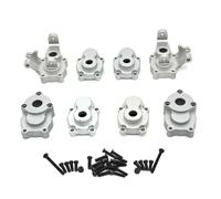 TOQPCZA Rc Upgrade Components For Absima CR1.8 For Yucatan CR3.4 For Sherpa YK4082 YK4102 1/8 1/10 Metal Front And Rear Portal Axle Gear Housing RC Car Upgrade Parts(Silver)