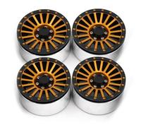 TOQPCZA Rc Upgrade Components For Axial For SCX10 For Wraith RR10 For Capra For Traxxas For TRX4 1/8 1/10 135mm 2.6" Beadlock Wheel Rim Rubber Tire Set RC Crawler(Yellow hub)