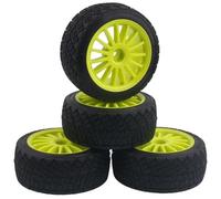 TOQPCZA Rc Upgrade Components For HPI WR8 For Flux For Rally 3.0 110697 94177 1/10 4PCS 2.2 Inch Wheel Rims Hub 80MM Tires Tyre RC Car Part For Fit(Green)