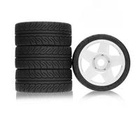 TOQPCZA Rc Upgrade Components For KM WRC Citron C3 For MJX For Hyper Go 7303 7304 1/7 1/8 4pcs 110mm RC For Rally Off-Road For Buggy Tires Wheel 17mm Hex(WHITE)