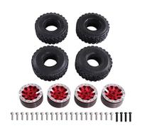 TOQPCZA Rc Upgrade Components For MN 1/12 For MN82 LC79 For MN78 D90 D91 D96 99S For WPL 1/16 Full For Range For Feiyu For JJRC Six Wheel Drive Clip Tire Hub Tires RC Parts(Red)