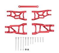 TOQPCZA Rc Upgrade Components For Traxxas For Slash 2WD For VXL For Nitro For Slash For Raptor 1/10 Metal Front And Rear Suspension Arm Set RC Upgrades Parts(Red)