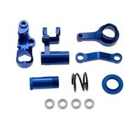 TOQPCZA Rc Upgrade Components For Traxxas For Slash For Rustler Stamped For Hoss 4X4 For VXL 1/10 Metal Steering Bellcranks Drag Link Servo Saver Set 6845X Parts(Blue)