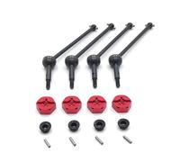 TOQPCZA Rc Upgrade Components For Wltoys 144001 144002 144010 124016 124017 124018 124019 Metal Upgrade Front And Rear Propshaft 12mm Adapter RC Car Parts(Red)