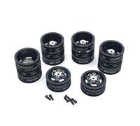 TOQPCZA Rc Upgrade Components For WPL B16 B36 For HengLong For FeiYu For JJRC Metal Upgrade Front Single Rear Dual Wheel Hub RC Car Parts(Black)