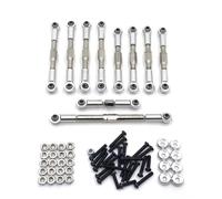 TOQPCZA RC Upgrade Parts For WPL C14 C24 B24 For JJRC FY For Henglong 1/16 Metal Pull Steering Rod Kit Remote Control Car Accessories Upgrade Replacement Use(Silver)