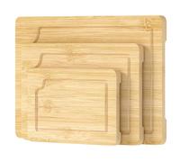 Toque 3Pcs Bamboo Cutting Board Set Chopping Boards Serving Platter Kitchen in Natural Toque Natural