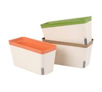 TOQUE 3PCS Self Watering Plant Pots Indoor Herb Planters with Water Level Window