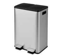 Toque 60L Pedal Dustbin Stainless Steel Kitchen Trash Waste Can Recycling in Silver Toque Silver