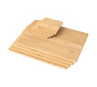 TOQUE Bamboo Placemats and Coaster Sets 4, 30 x 20cm Wooden Table Mats, Heat-Resistant Dinner Mats Dinnerware Plate Placemats for Kitchen, Home, Bar, Restaurant, Anti Slip and Easy to Clean